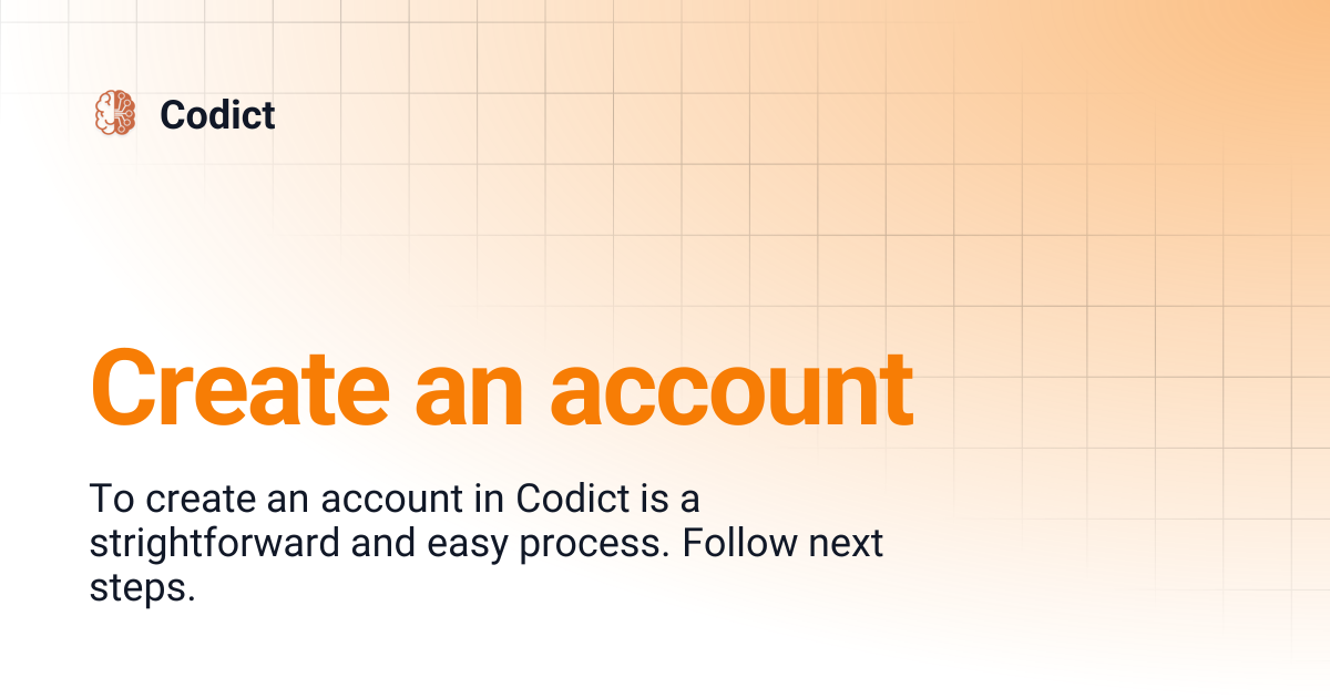Create an account | Codict